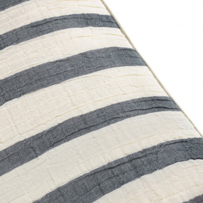 Yard Woven Stripe Cotton Feather Rich Cushion