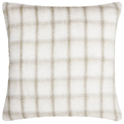 Yard Yarrow Check Faux Mohair Check Polyester Filled Cushion