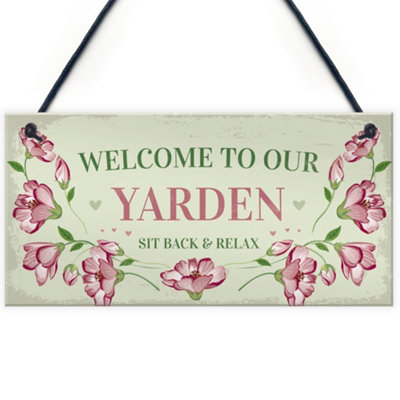 Yarden Sign For Outdoor Welcome Sign For Garden Summerhouse Home Gift ...