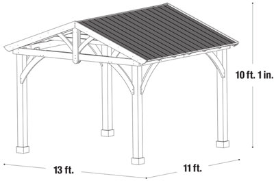 Yardistry Carolina Pavilion 13ft x 11ft (4m x 3.35m)