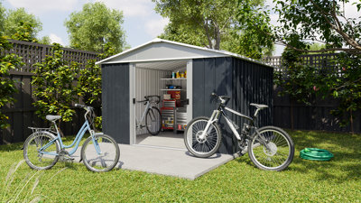 Yardmaster Onyx Apex Metal Shed Including Floor Foundation