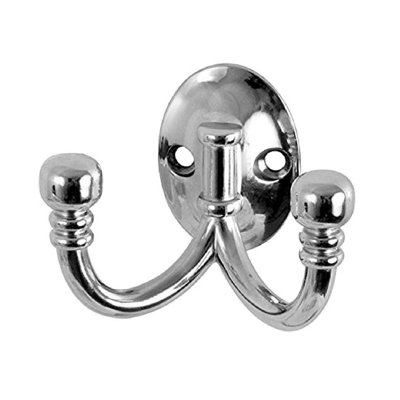 Yasirona 2 x Double Coat Hooks Polished Chrome
