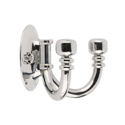 Yasirona 2 x Double Coat Hooks Polished Chrome - 3