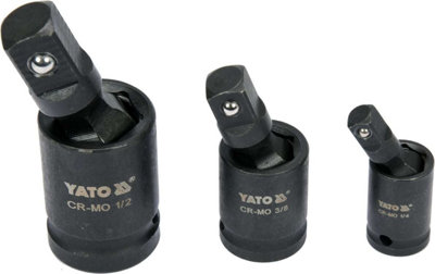 Yato impact universal joint set 3 pcs 1/4", 3/8" & 1/2" Cr-Mo steel (YT-10643)