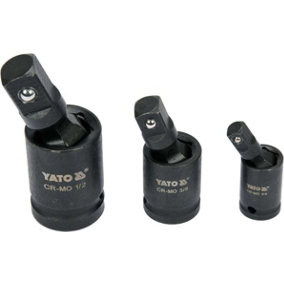 Yato impact universal joint set 3 pcs 1/4", 3/8" & 1/2" Cr-Mo steel (YT-10643)