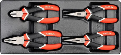 Yato pliers set 4 pcs 160 mm cable cutter, combi, long nose & bent (YT-5534)