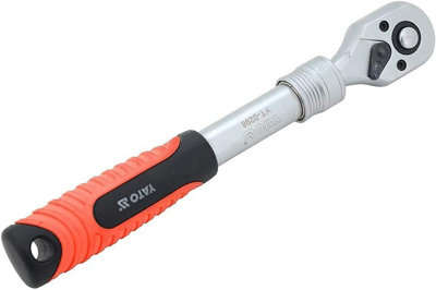 Am-Tech Teleskop-Ratsche 3/8 Zoll – 340 Mm Ausziehbar, 72-Zahn-Getriebe, Vanadium-Stahl, Mit Komfortgriff