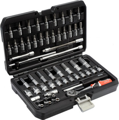 Yato professional socket set 56 pcs 1/4" hex & torx in handy case (YT-14501)