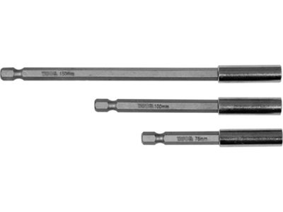 YATO YT-04699, magnetic bit holders set 3pcs, 75, 100 and 150mm long, hex shank