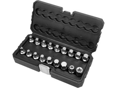 YATO YT-05991, Oil Drain Plug Wrench SET 18pcs, 3/8" Drive, CrV Steel