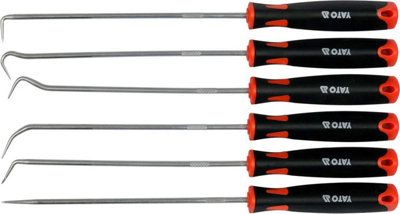 YATO YT-08428, long pick and hook set 6 pcs 240mm long , soft grip handles