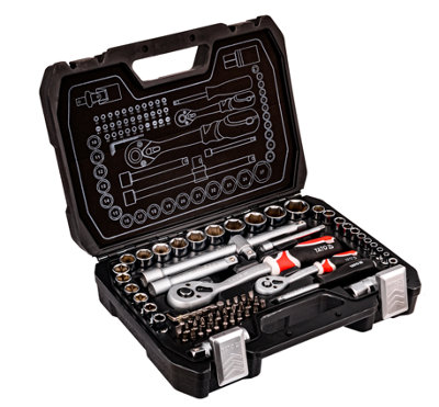 YATO YT-38782 - Socket Set 1/4-inch and 1/2-inch (72 Pieces)