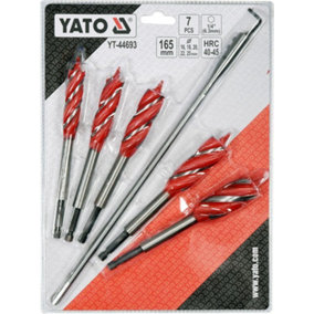 YATO YT-44693, wood drill bits set 7pcs, auger bits set, hex shank