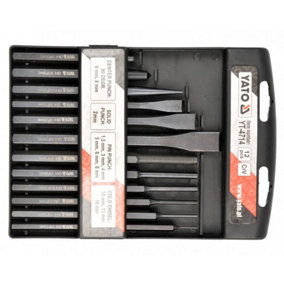 YATO YT-4714, chisel and punch set 12 pcs in handy case, hardened CrV steel