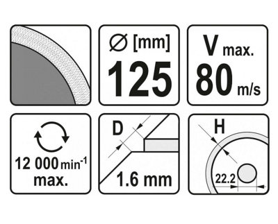 YATO YT-59972 thin tile cutting diamond blade disc 125 mm - 3