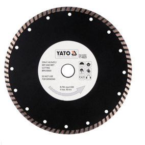 YATO YT-6025, Diamond Cutting Disc 230mm  Bore 22.2, Turbo Type