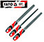 YATO YT-6237, professional metal file set 3pcs, medium cut, T12 steel, soft grip