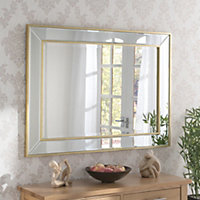 Yearn Angled Wall Mirror Brass 77x105cm