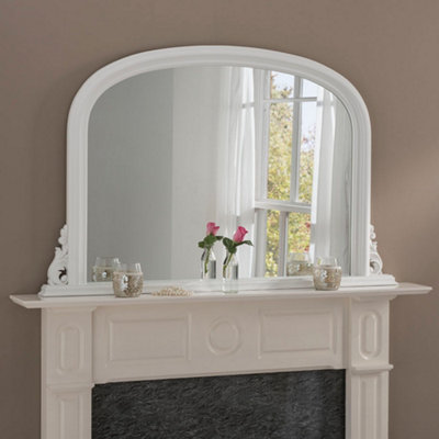 Yearn Classic Overmantle mirror White 122(w) x 77cm(h) | DIY at B&Q