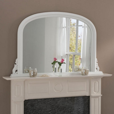 Yearn Classic Overmantle mirror White 122(w) x 77cm(h) DIY at B&Q