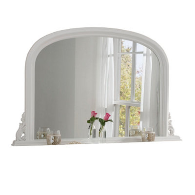 Yearn Classic Overmantle mirror White 122(w) x 77cm(h) | DIY at B&Q