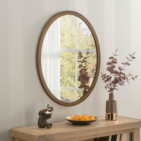 Yearn Contemporary Oval Wall Mirror Bronze 54x44cm
