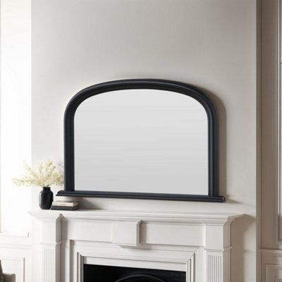 Yearn Contemporary Overmantle Mirror Black 112(w)x77cm(h)