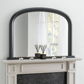 Yearn Contemporary Overmantle Mirror Black 112(w)x77cm(h)