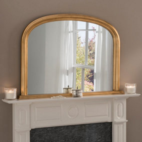 Yearn Contemporary Overmantle Mirror Gold 112(w)x77cm(h)