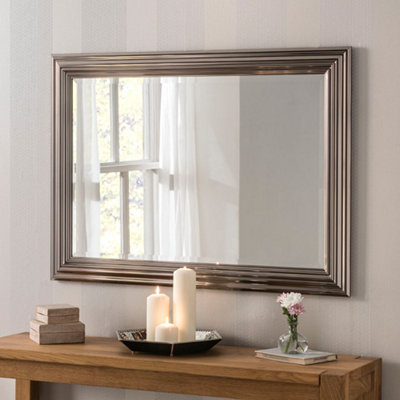 Yearn Dark Chrome Wall Mirror 117x91cm