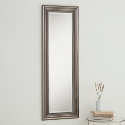 Yearn Dark Chrome Wall Mirror 129x45cm