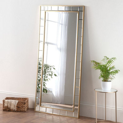 Yearn Full Length Brass Bevelled Mirror 173x81cm