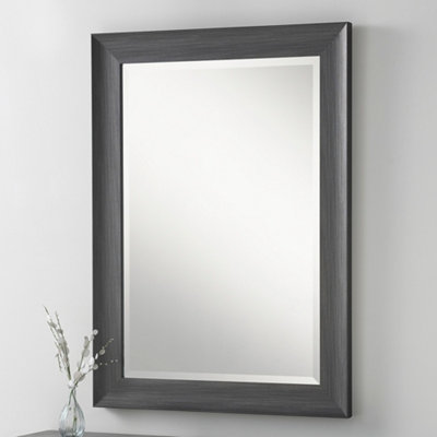Yearn Grey Scooped Rectangular Framed Mirror 129x76cm