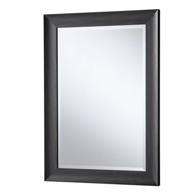 Yearn Grey Scooped Rectangular Framed Mirror 129x76cm