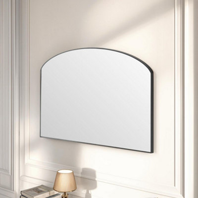 Yearn Minimal arched mirror Black 71(w) x 49cm(h)