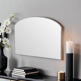 Yearn Minimal arched mirror Silver 71(w) x 49cm(h)