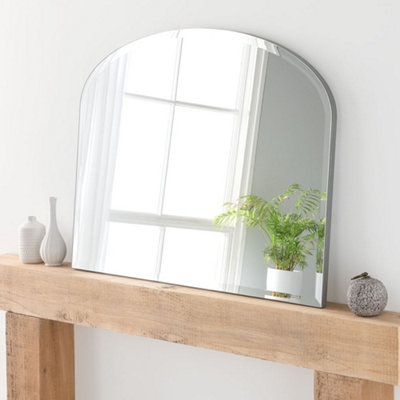 Yearn Minimal Bevelled Mantle Mirror Silver 91(w) x 69cm(h)