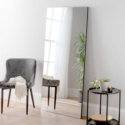 Yearn Minimal Full Length Mirror Black 170x80cm DIY at B&Q