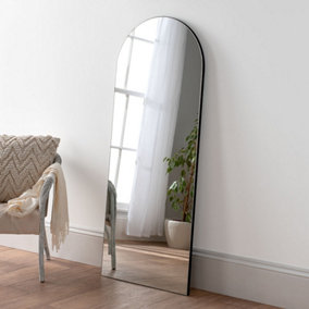 Yearn Minimal large Floor Arch Mirror Black 150x60cm