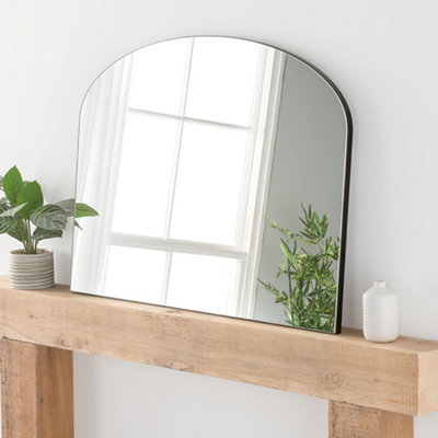 Yearn Minimal Plain Mantle Mirror Black 91(w) x 69cm(h) DIY at B&Q