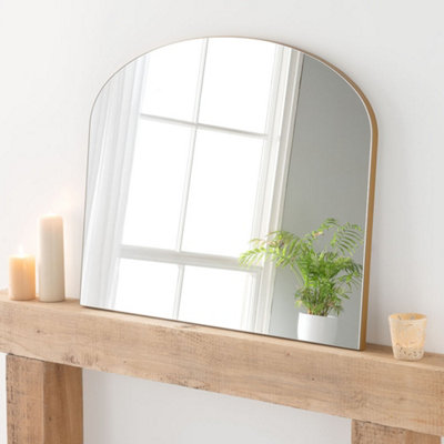 Yearn Minimal Plain Mantle Mirror Gold 91(w) x 69cm(h) DIY at B&Q