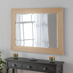 Yearn Oak Effect Framed Wall Mirror 64x79cm