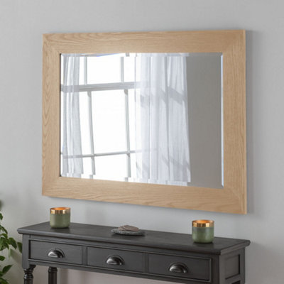 Yearn Oak Effect Framed Wall Mirror 69x94cm