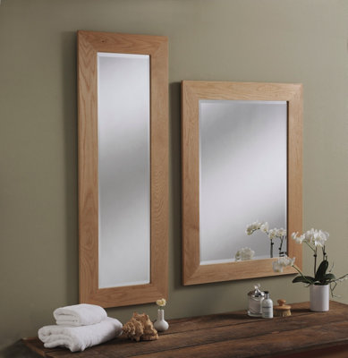 Yearn Oak effect Framed Wall Mirror 76x104cm