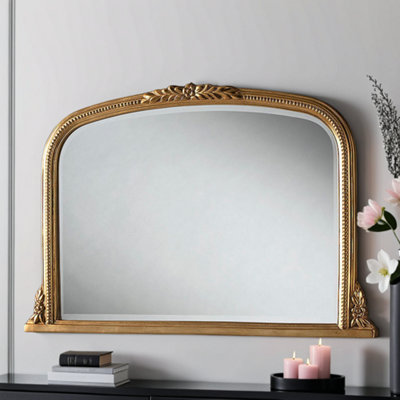 Yearn Overmantle Beaded Mirror  Gold 102(w)x66cm(h)