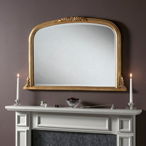 Yearn Overmantle Beaded Mirror  Gold 102(w)x66cm(h)