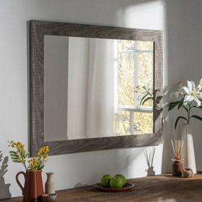 Yearn Rustic Grey framed Wall Mirror 74x127cm
