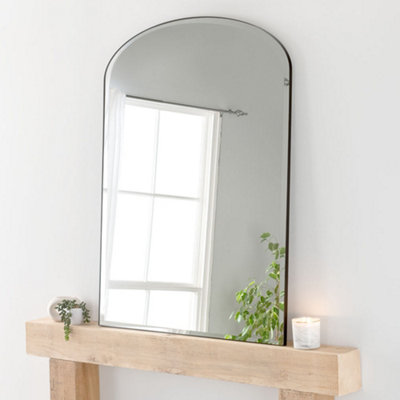 Yearn Simplicity Mantle Mirror Bevelled 92(w) x 121cm(h) Black