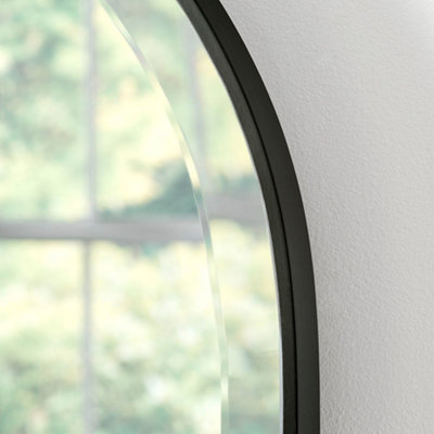 Yearn Simplicity Mantle Mirror Bevelled 92(w) x 121cm(h) Black