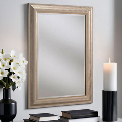 Yearn Textured Champagne Framed Wall Mirror 102.5x74.5cm